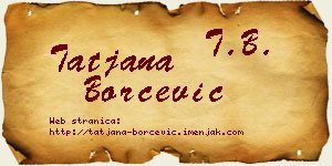 Tatjana Borčević vizit kartica